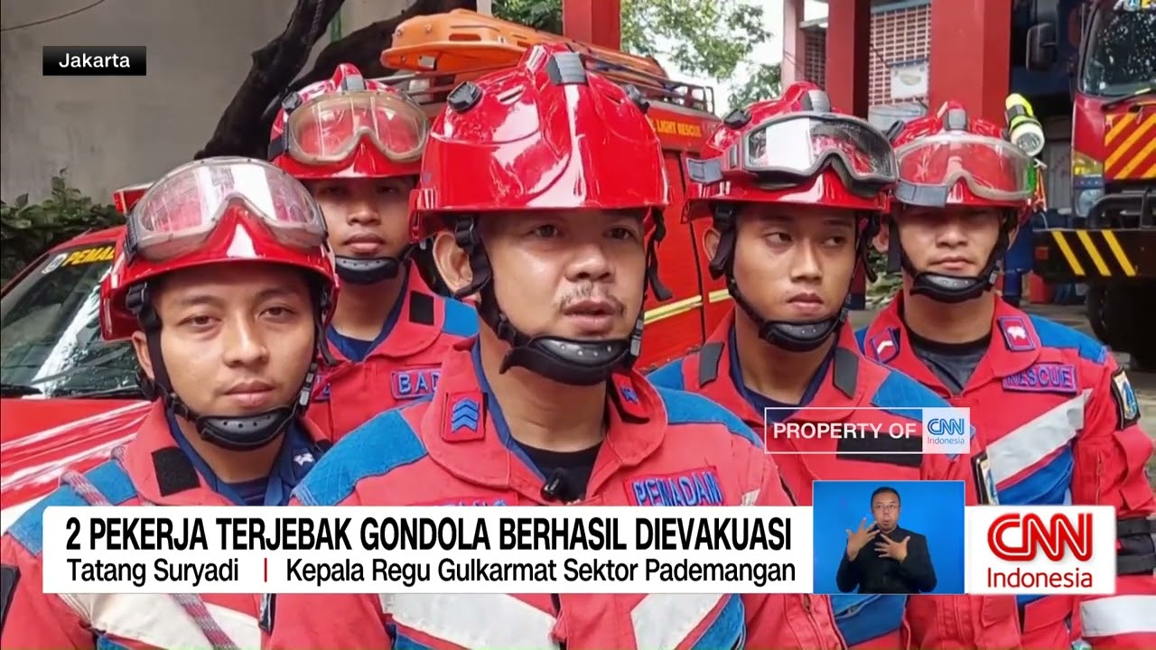 Detik-detik Evakuasi 2 Pekerja Terjebak Gondola di Lantai 18 Gedung Jakarta