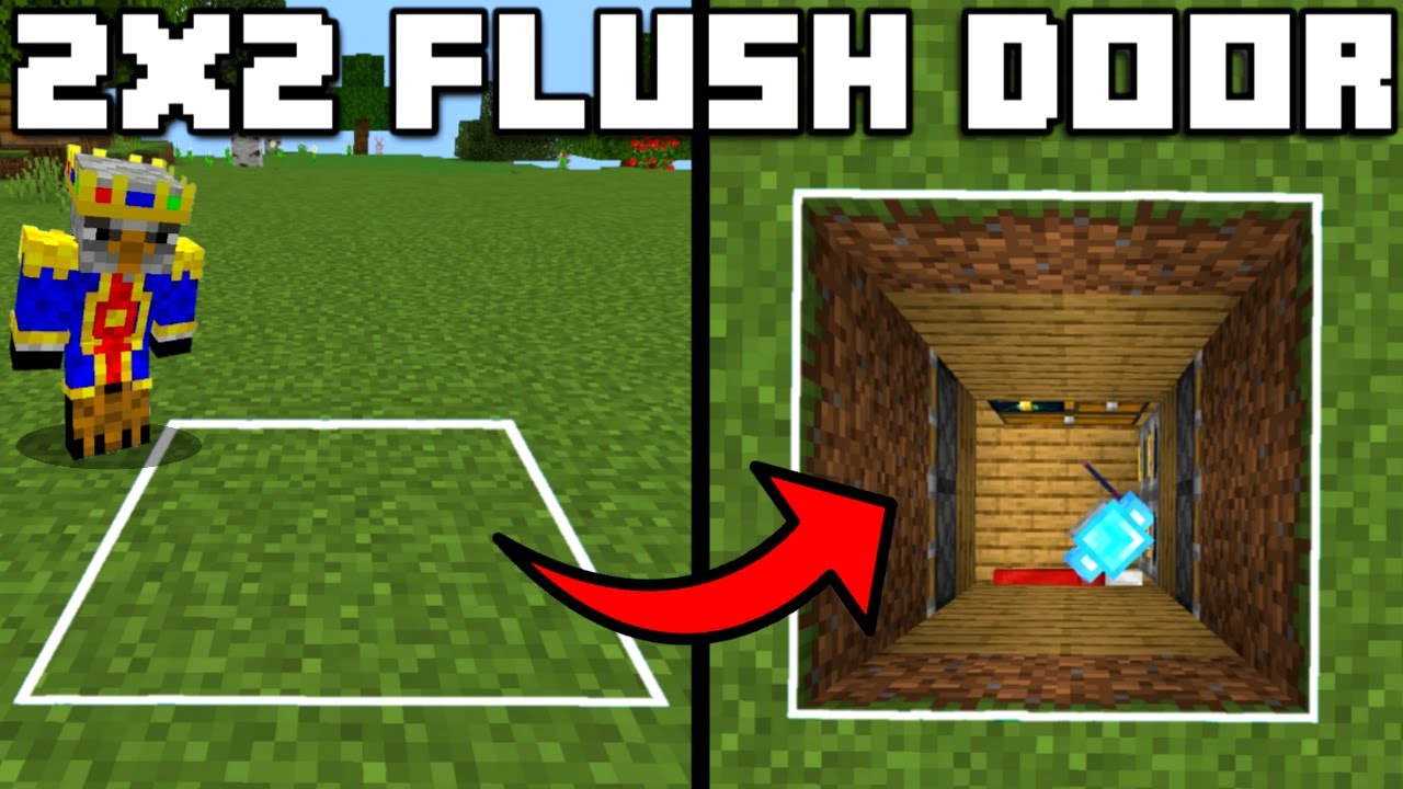 🦅 Minecraft Bedrock 1.19 | EASIEST 2x2 FLUSH PISTON DOOR TUTORIAL!