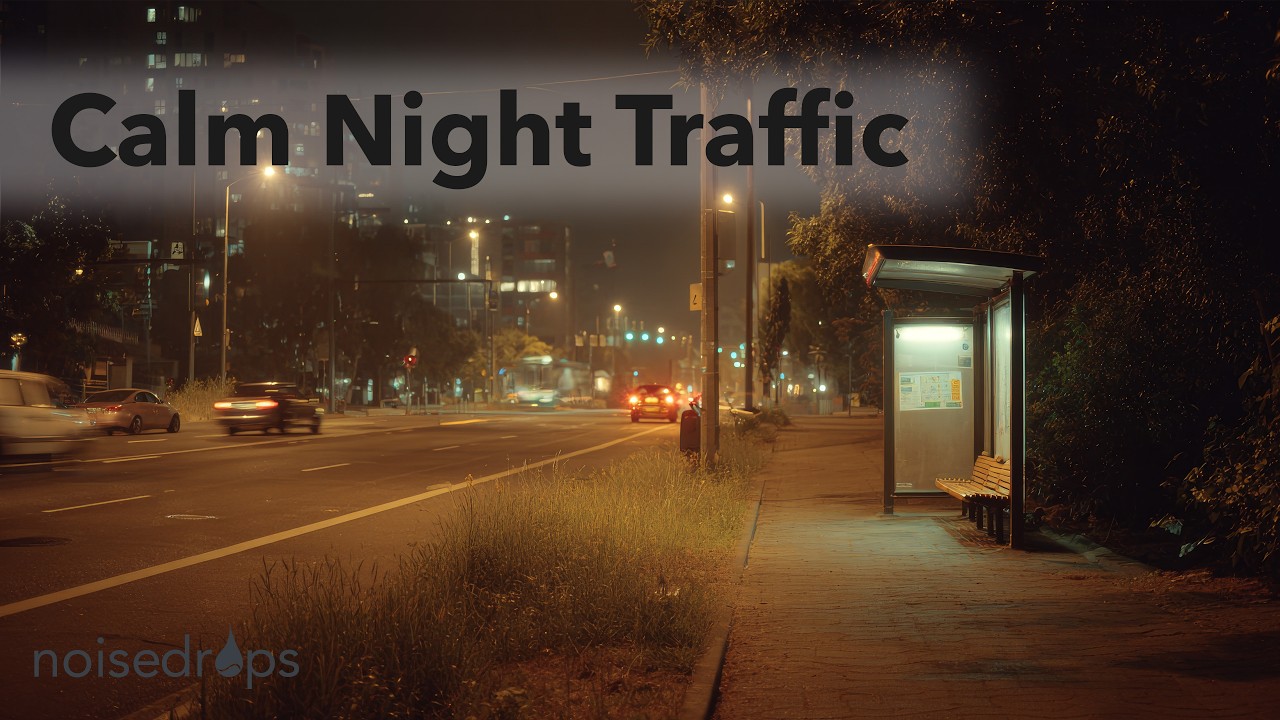 Warm Streetlights at Night — Calm Roadside Traffic Ambience (No Music)