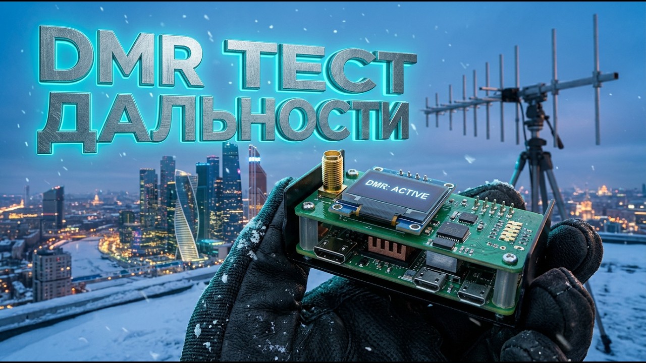 Проверяю дальность связи  DMR - Хотспота на внешнюю антенну OPEK - 300 в городских условиях.