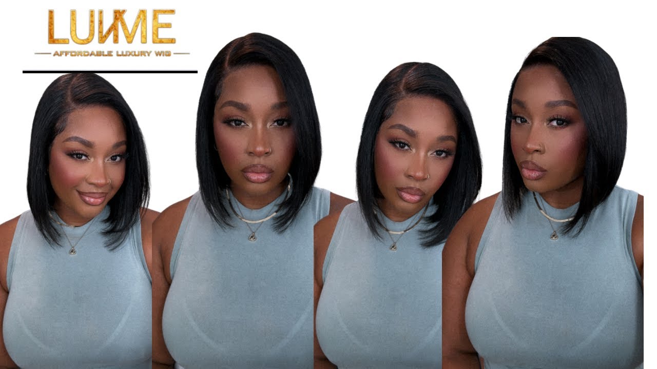 SUPER SLEEK Deep Side Part 10 inch Bob | LUVME HAIR: Side Part Glueless Wide T Lace Bob Wig Unveiled
