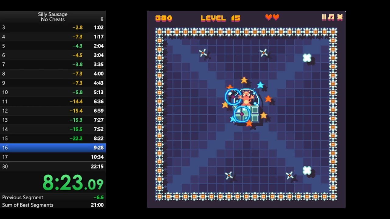 Nitrome - Silly Sausage No Cheats Speedrun (21:05) (WR)