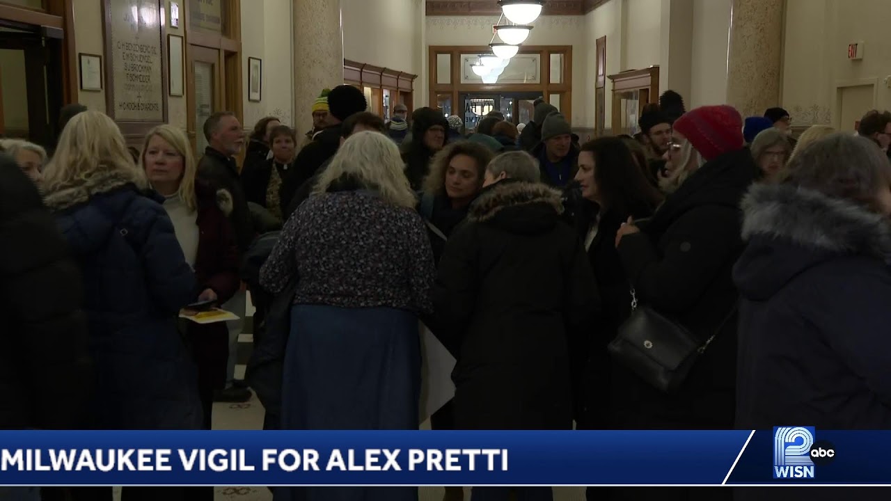 Interfaith Vigil being held at Milwaukee City Hall for Alex Pretti