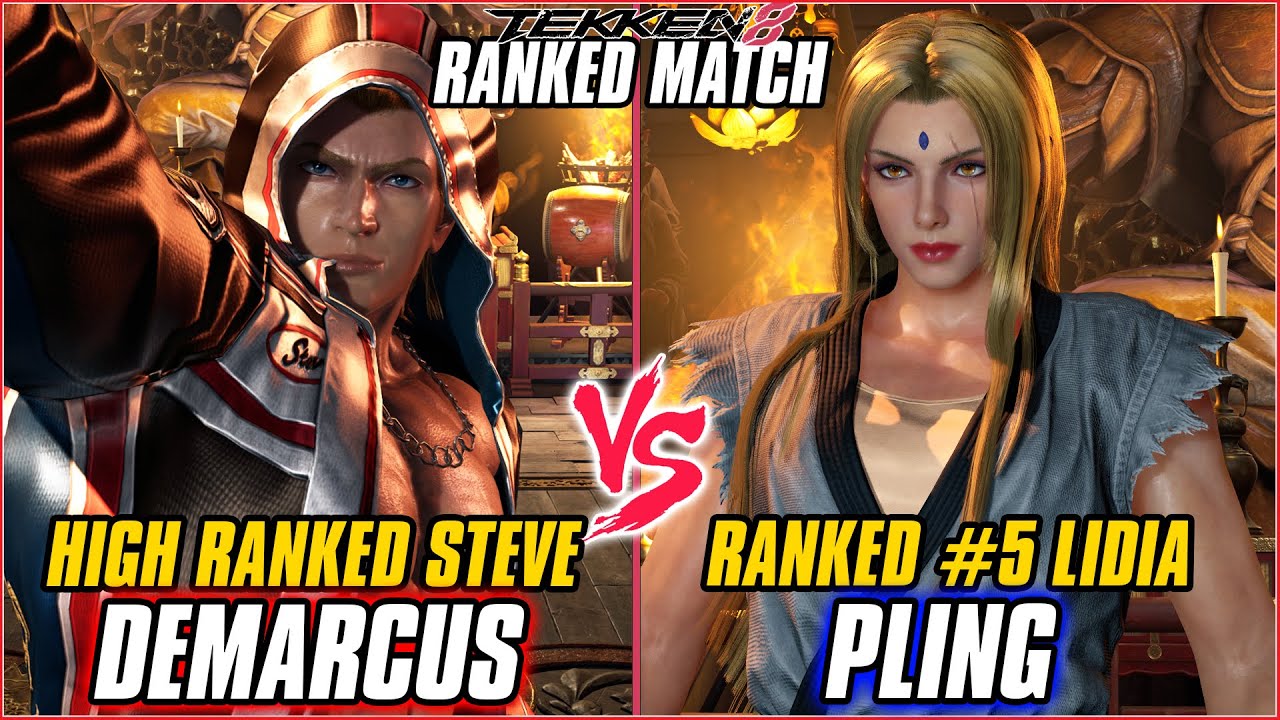 TEKKEN 8 ▰ DEMARCUS (STEVE) vs PLING (#5 RANKED LIDIA) ▰ T8 HIGH LEVEL GAMEPLAY