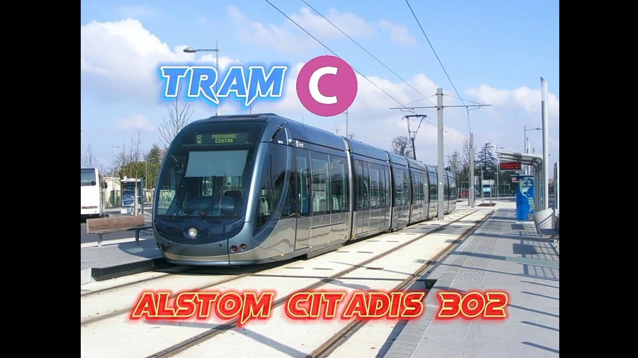 Tramway Bordeaux ligne C : trajet à bord d'une rame Alstom Citadis 302 à Parc des expositions