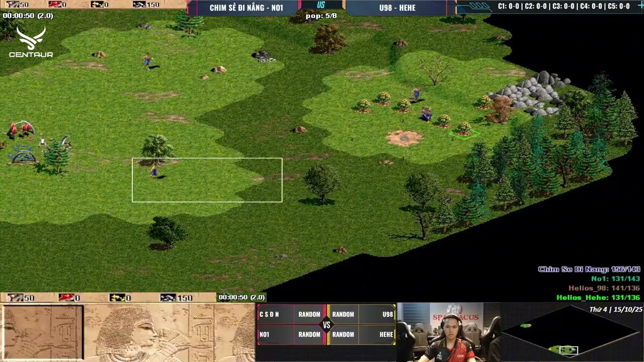 Chim Sẻ Đi Nắng - No1 vs U98 - HEHE | 2v2 Random #aoe #chimsedinang