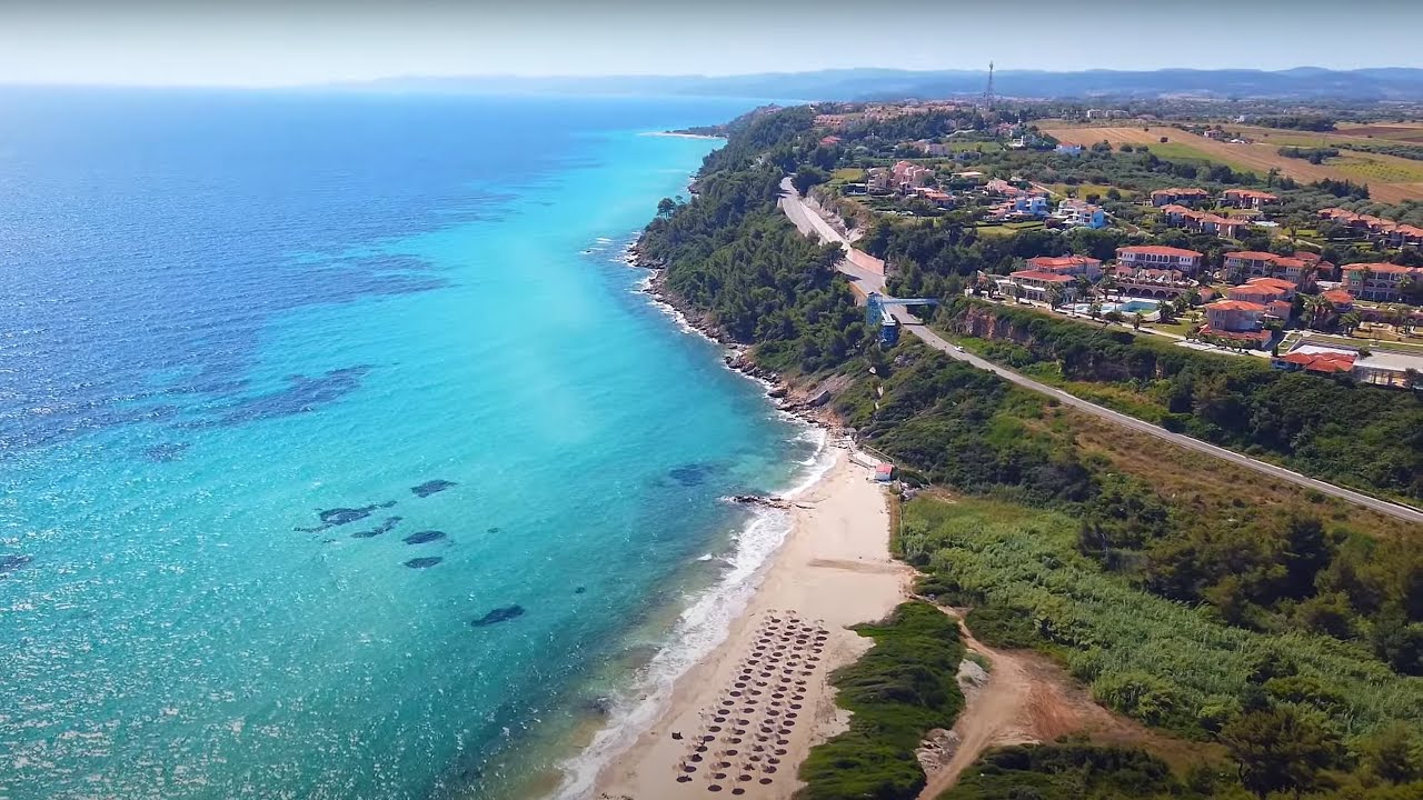 Greece, Halkidiki, Kassandra from the air 2020 (4K)