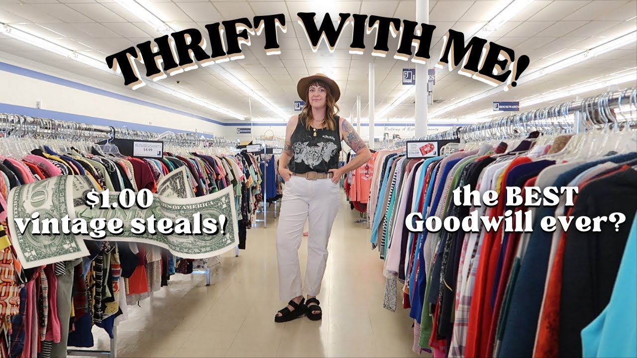 $1.00 Day at My Favorite Goodwill! ~Thrift With Me & BIG Vintage Haul!~