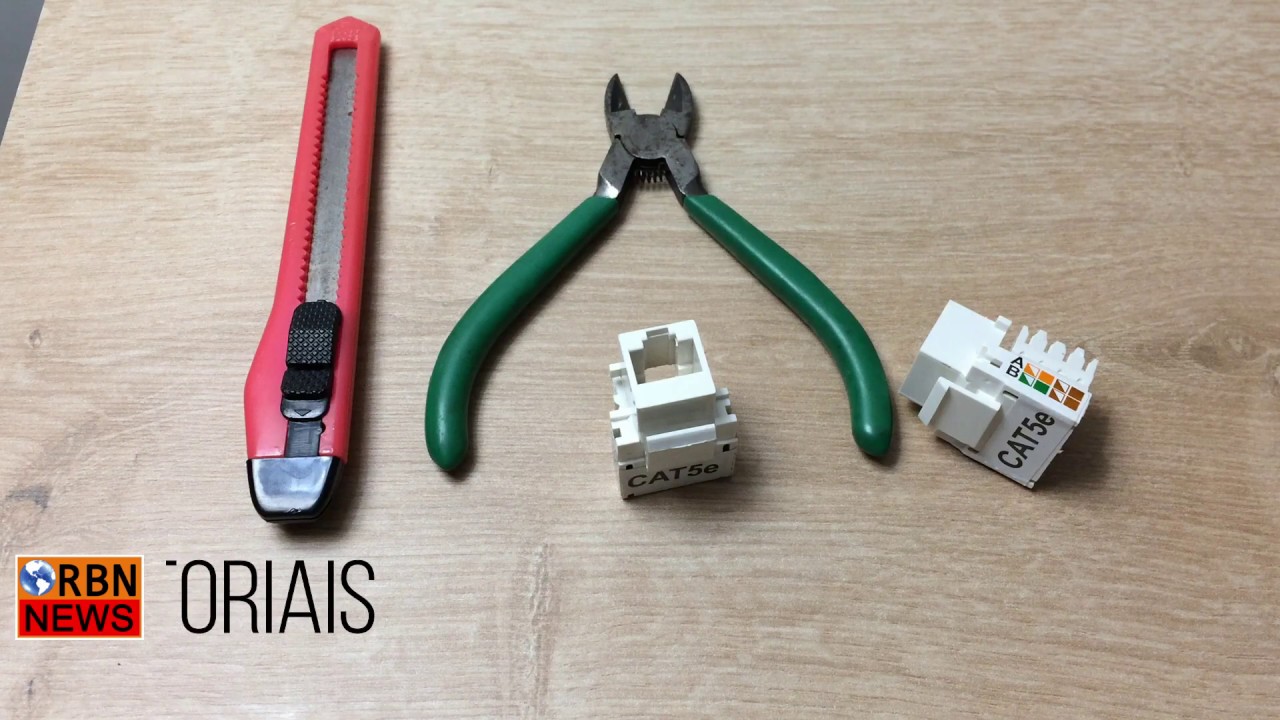 Como crimpar cabo de rede ao conector  RJ45 fêmea - keystone -  Sem usar Alicate Punch Down