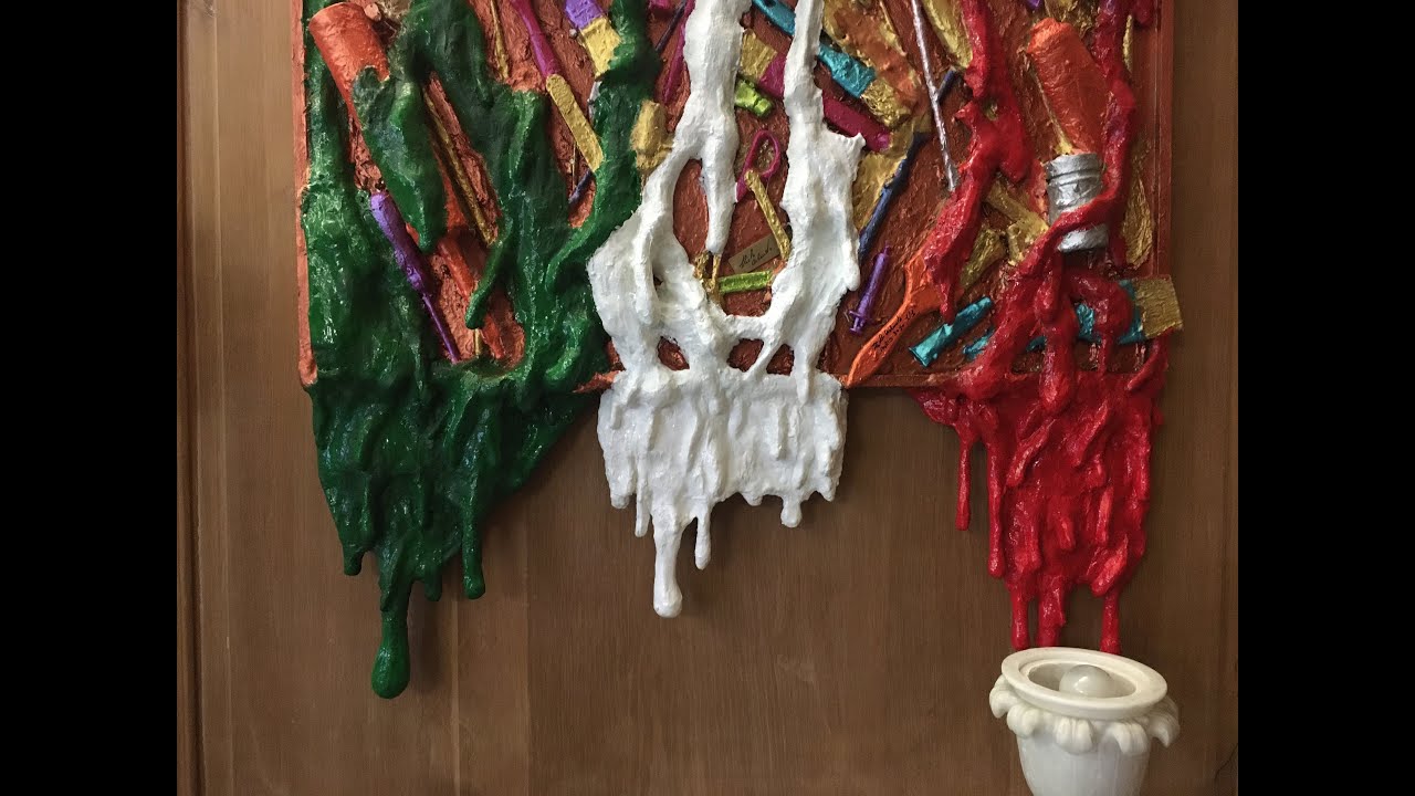Quadro Fantasia  reciclaggio Materali Con Colatura Sono Un Italiano vero 4
