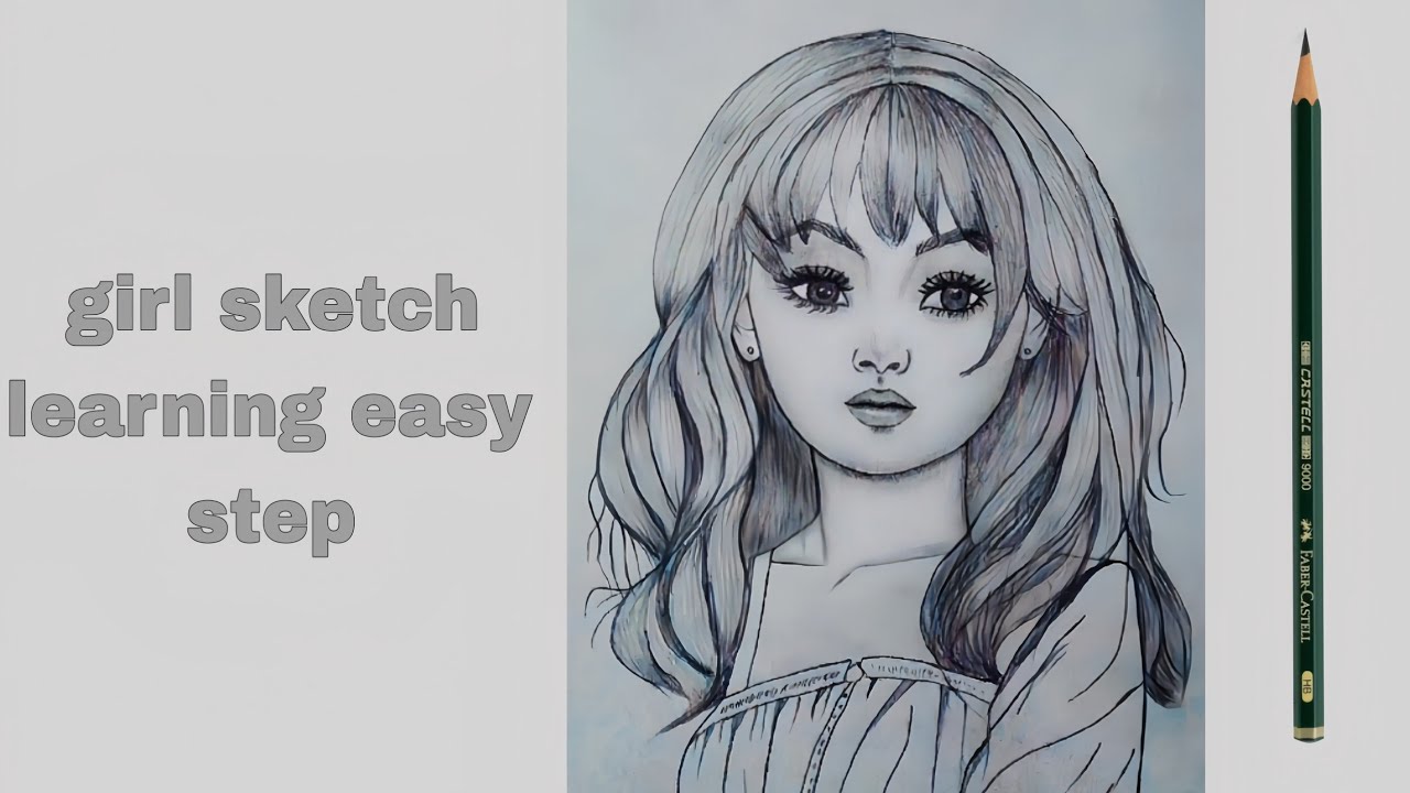 How to Draw a Cute Girl Face with Pencil | Realistic Sketch for Beginners
