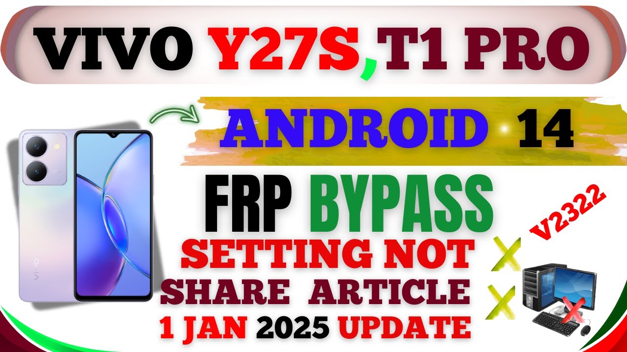 ✅ Vivo Y27s FRP Bypass Android 14 (2025) | Google Lock Remove | No PC Needed 🔓