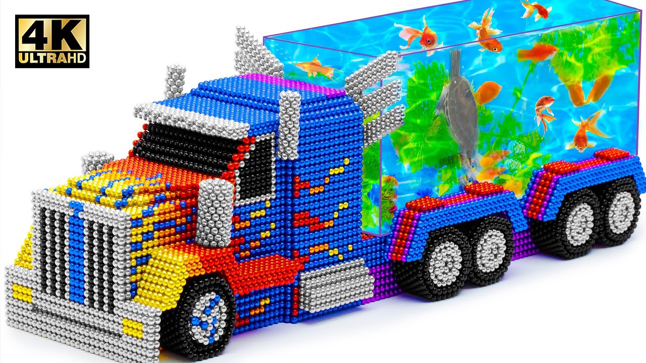 How To Make Optimus Prime Truck Carrying an Aquarium From LEGO, Magnetic Balls