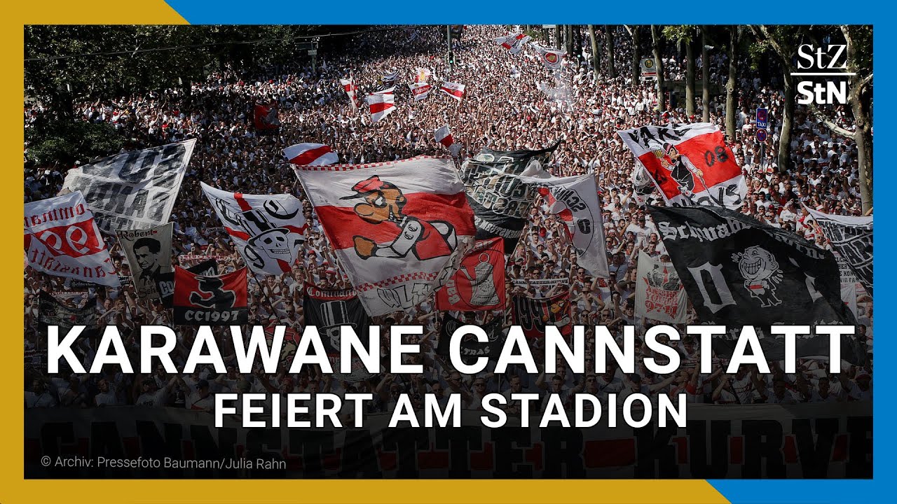 🔴 JETZT LIVE: Tausende VfB-Fans feiern am Stadion mit Karawane Cannstatt