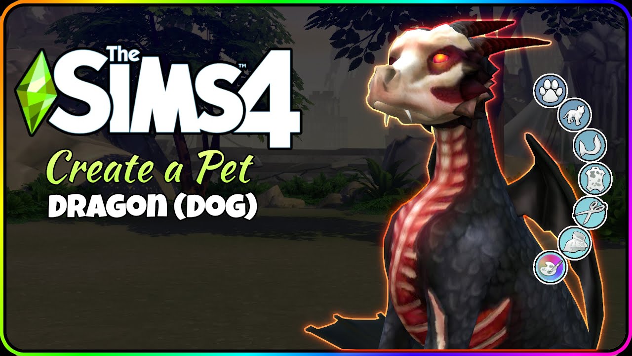 How I Make A Paranormal Evil Dragon Pet [ The Sims 4  Cats and Dogs ] CAS Speed Paint - Create A Pet