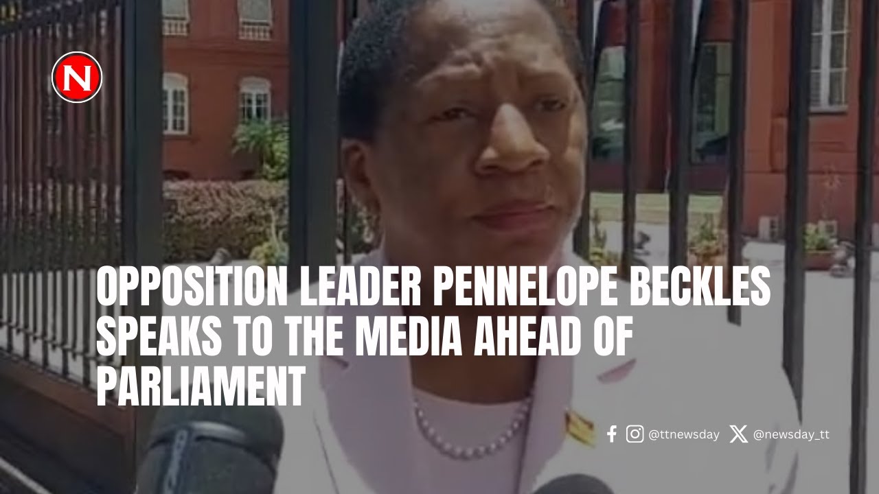 Opposition Leader Pennelope Beckles speaks to the media ahead of Parliament