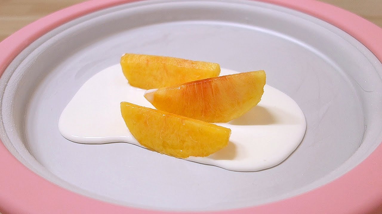 복숭아 철판 아이스크림 Peach ICE CREAM ROLLS ASMR