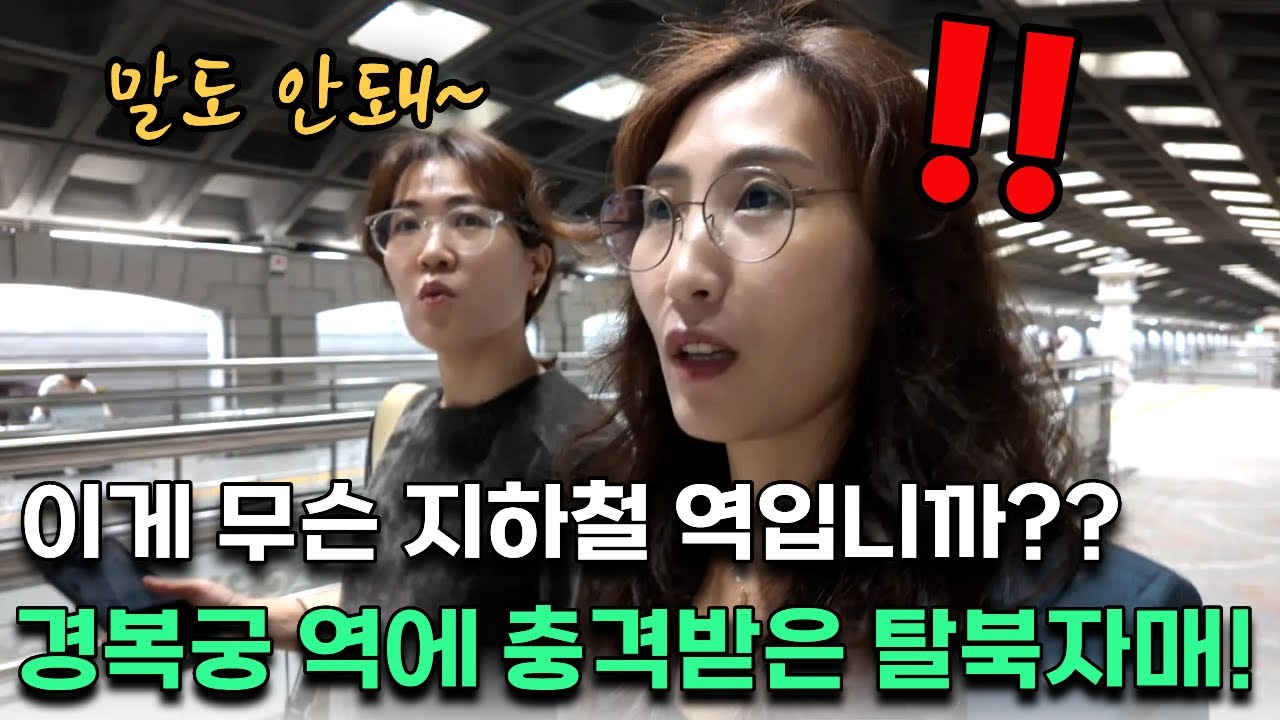 한국의 우아함과 품격의 끝판왕 경복궁 지하철 역에 충격받은 탈북자매!