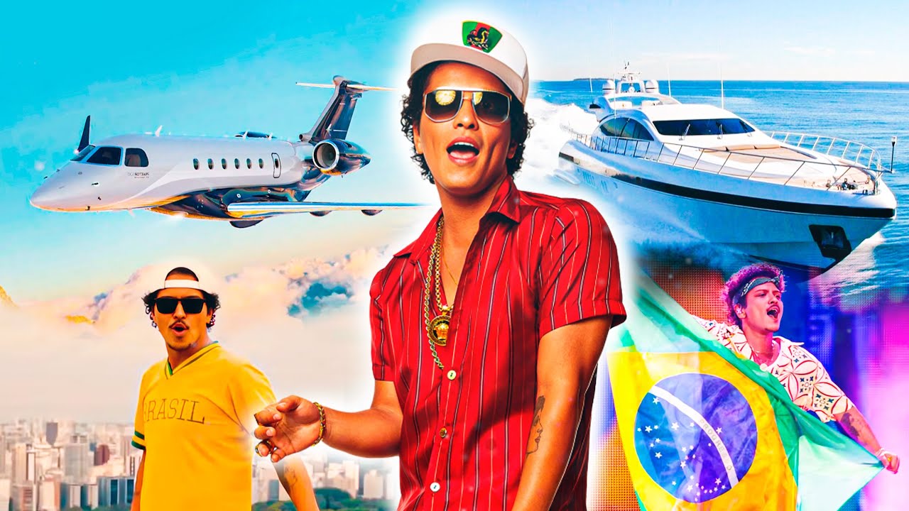 Assim &eacute; a Vida Luxuosa de Bruno Mars, Famoso Cantor em Turn&ecirc; no Brasil (Mans&atilde;o, Carros, Fortuna..)