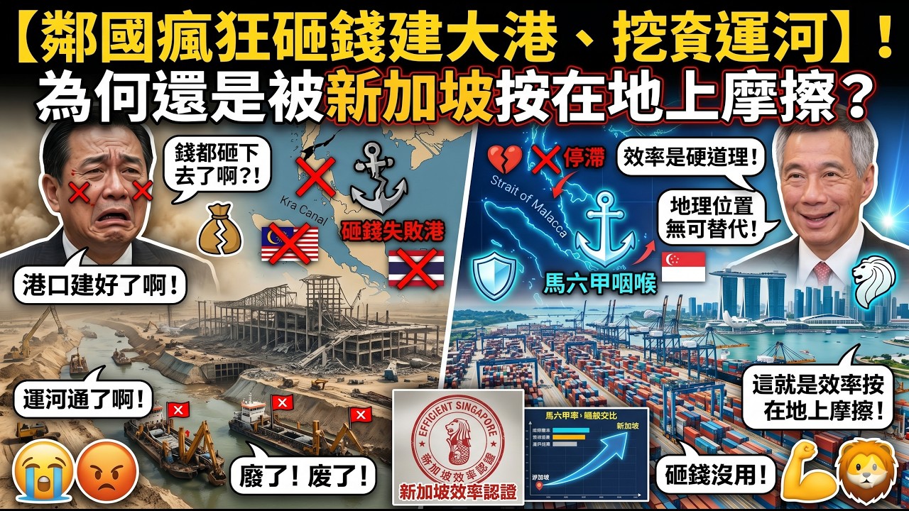 鄰國瘋狂砸錢建大港、挖運河，為何還是被新加坡按在地上摩擦？