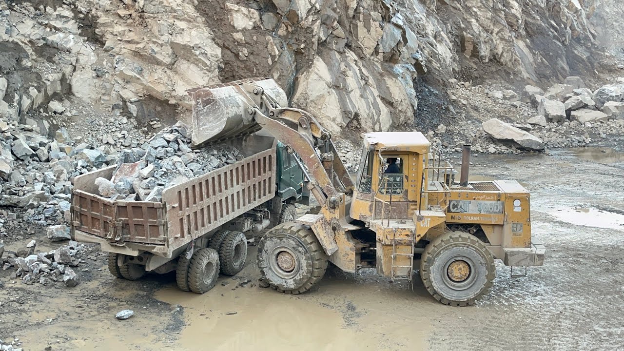 Powerful Caterpillar Equipment Loading Rocks | Mountain & Quarry Work #catterpillar #loader 