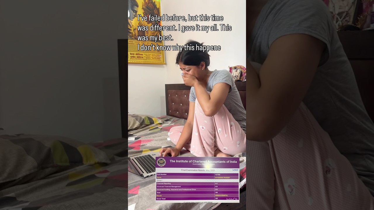 Ca final result reaction 💔 #cafinal #icai #castudents #student #exams #results #motivation #fail
