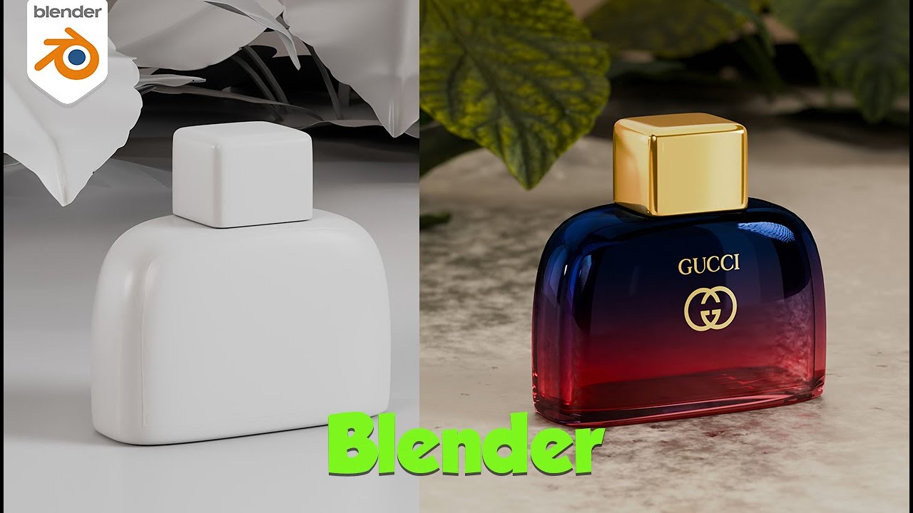 Blender Tutorial| 3D Perfume Modeling and rendering زجاجة عطر على بلندر - شرح بلندر بالعربي
