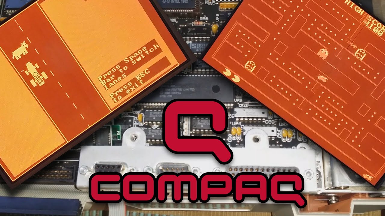 Stary komputer i gry // Compaq Portable // Pakc-Man , Donkey  // ADRIANxPL //