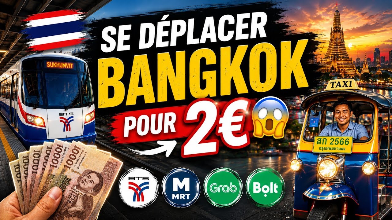 Comment se déplacer à Bangkok 🚆🛵 | Grab, MRT, BTS & Bolt – Les meilleurs moyens de transport