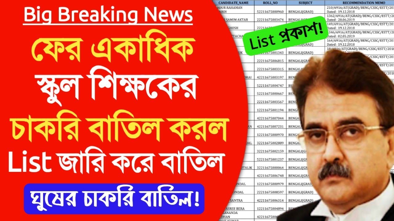 ফের চাকরি বাতিল হল একাধিক শিক্ষকের।wbslst job cancel list today।primary job cancel list।wbssc news