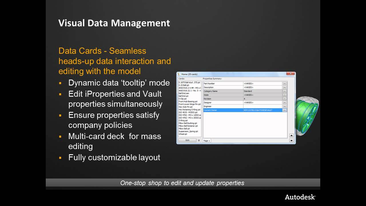 Autodesk Vault & Inventor Integration - Data Cards