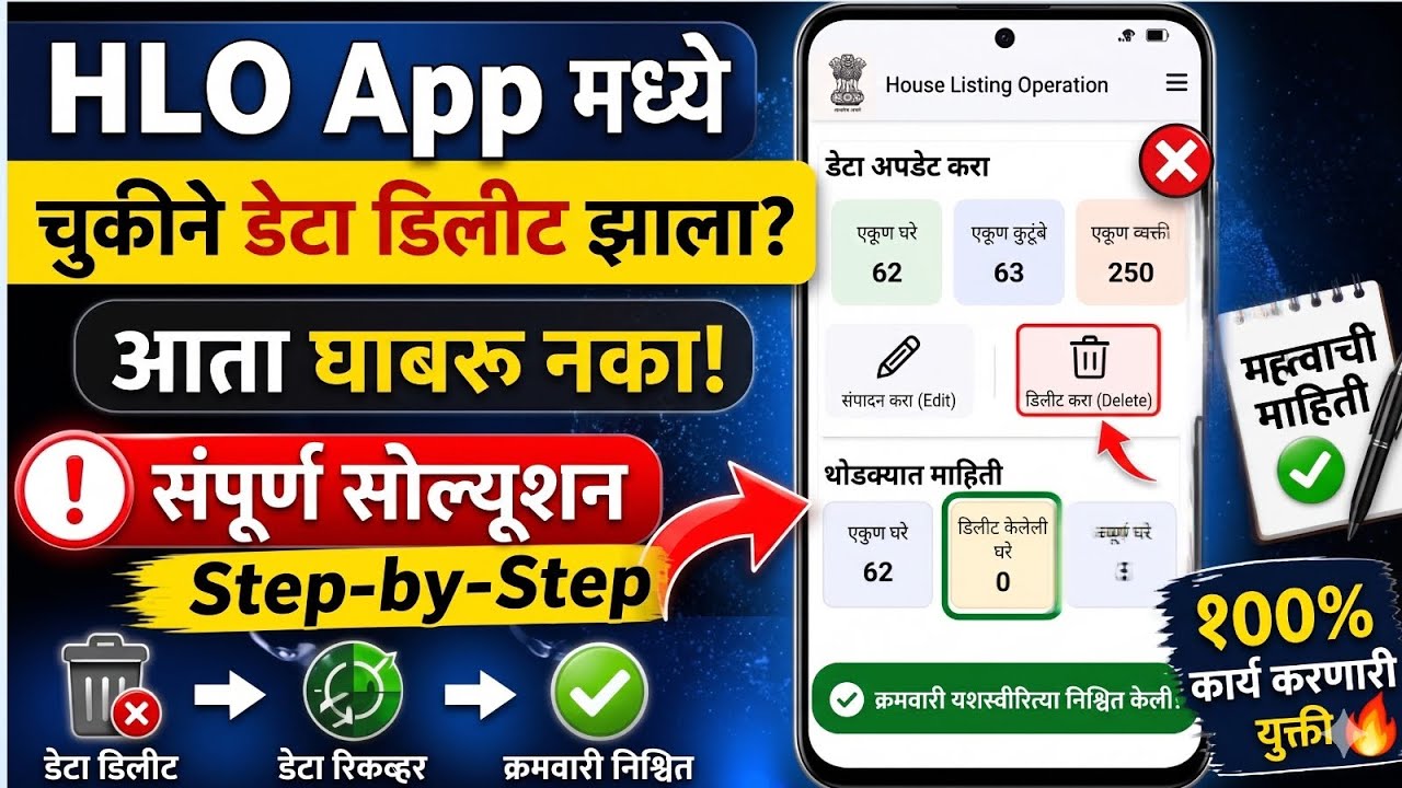 HLO APP मध्ये चुकून एन्ट्री डिलीट झाली तुमचा संपूर्ण क्रम बिघडल्यास, घाबरण्याची गरज नाही ! 😱