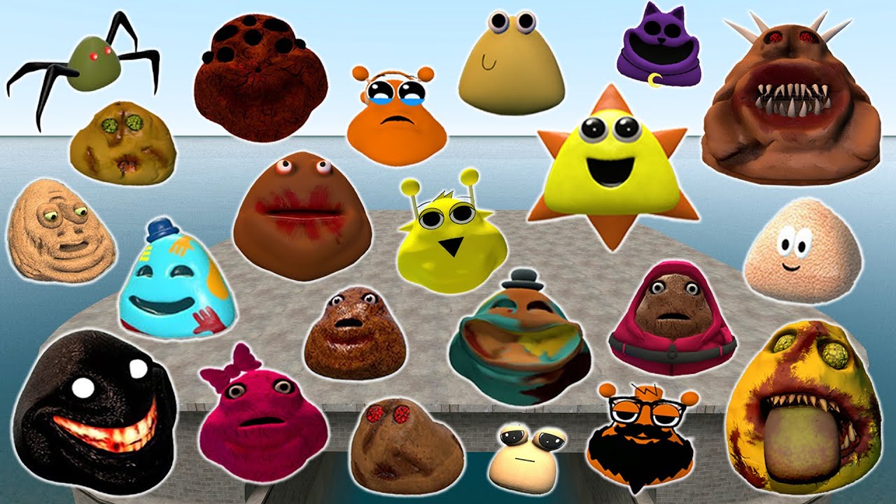 DESTROY ALL NEW 3D POU BOU'S REVENGE & ITALIAN BRAINROT MEMES LABUBU FAMILY in FLATWATER Garry's Mod