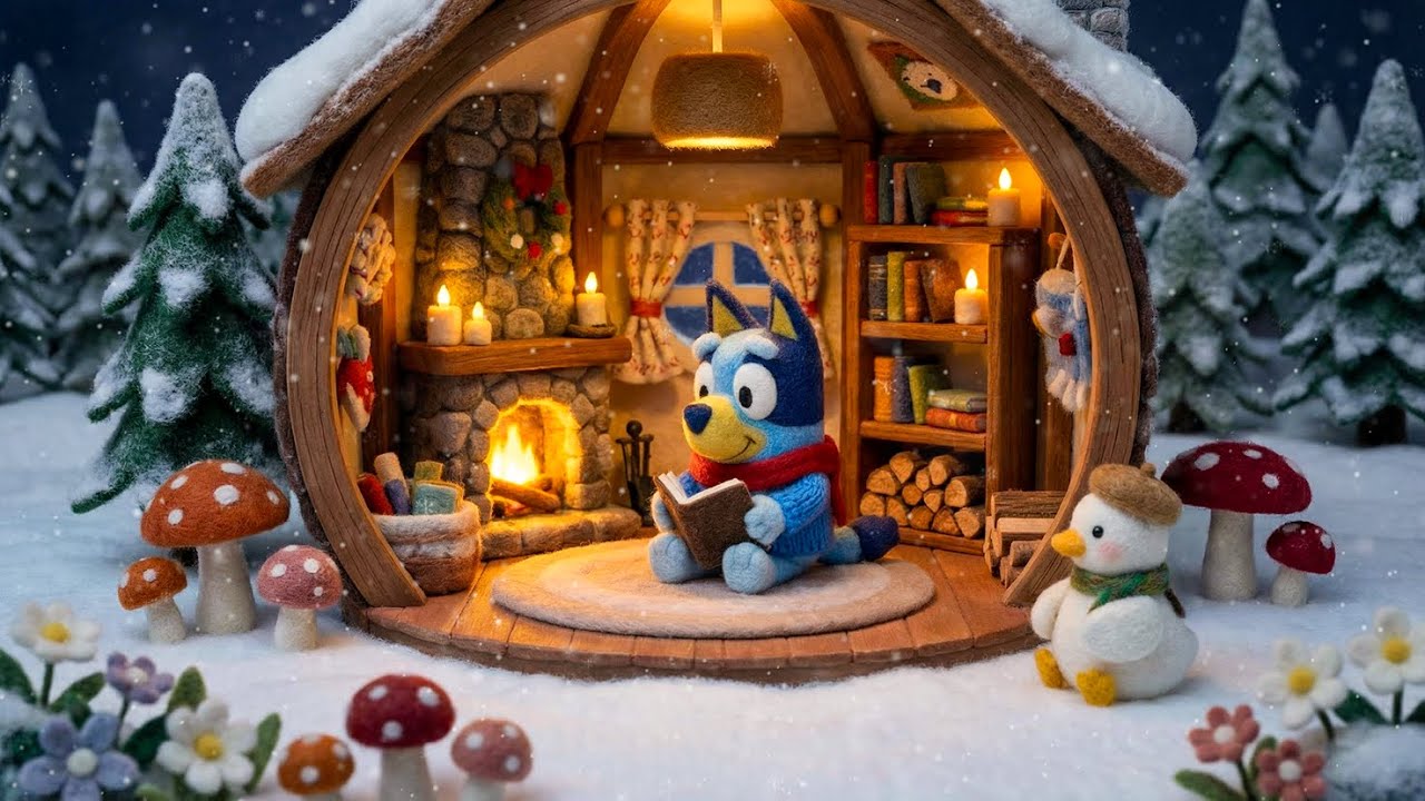 Bluey’s Peaceful Snow Day ❄️ Jazzy Lofi Beats, Winter Calm & Gentle Rhythms | Study & Relax