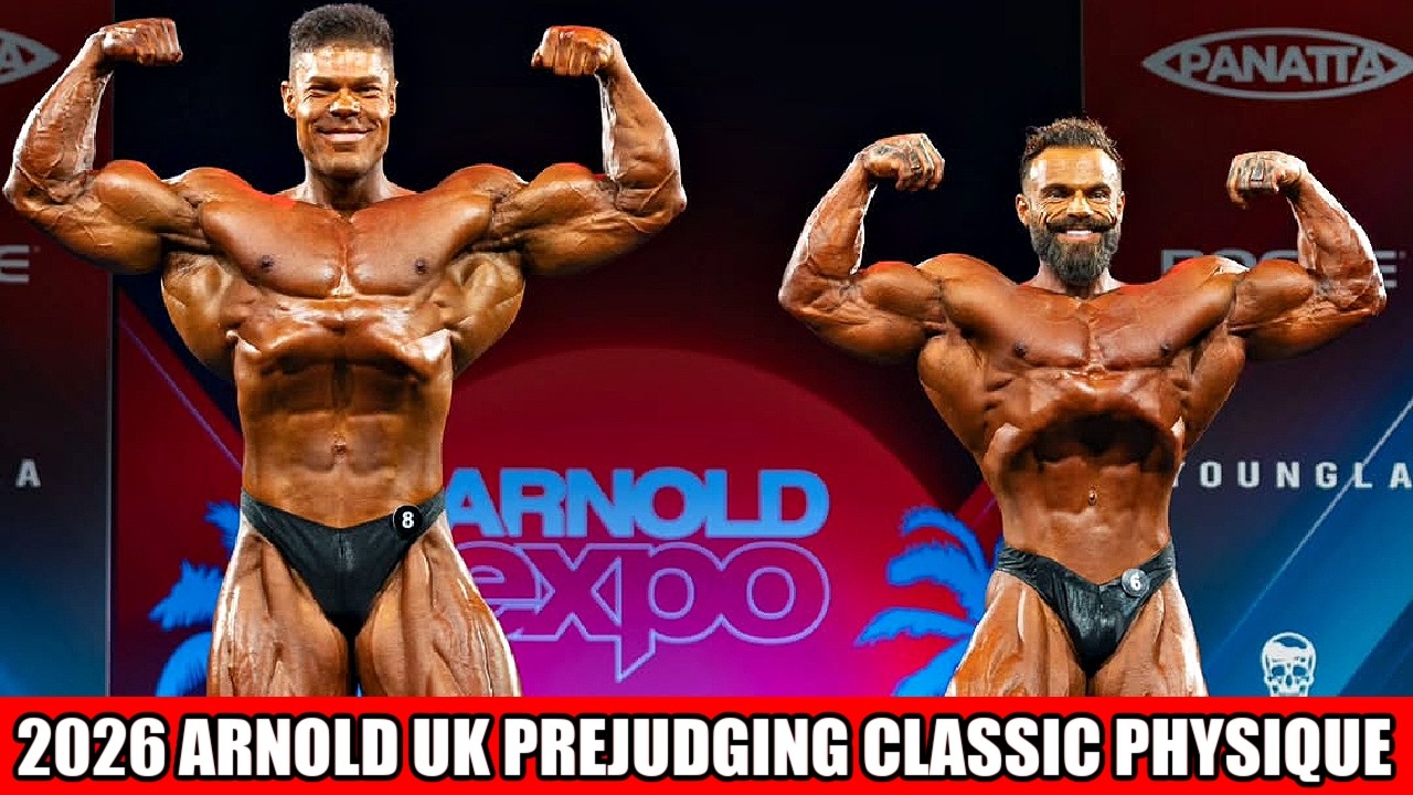 Предварительное судейство в категории Physique на турнире Arnold UK Classic 2026: Уэсли против Ма...