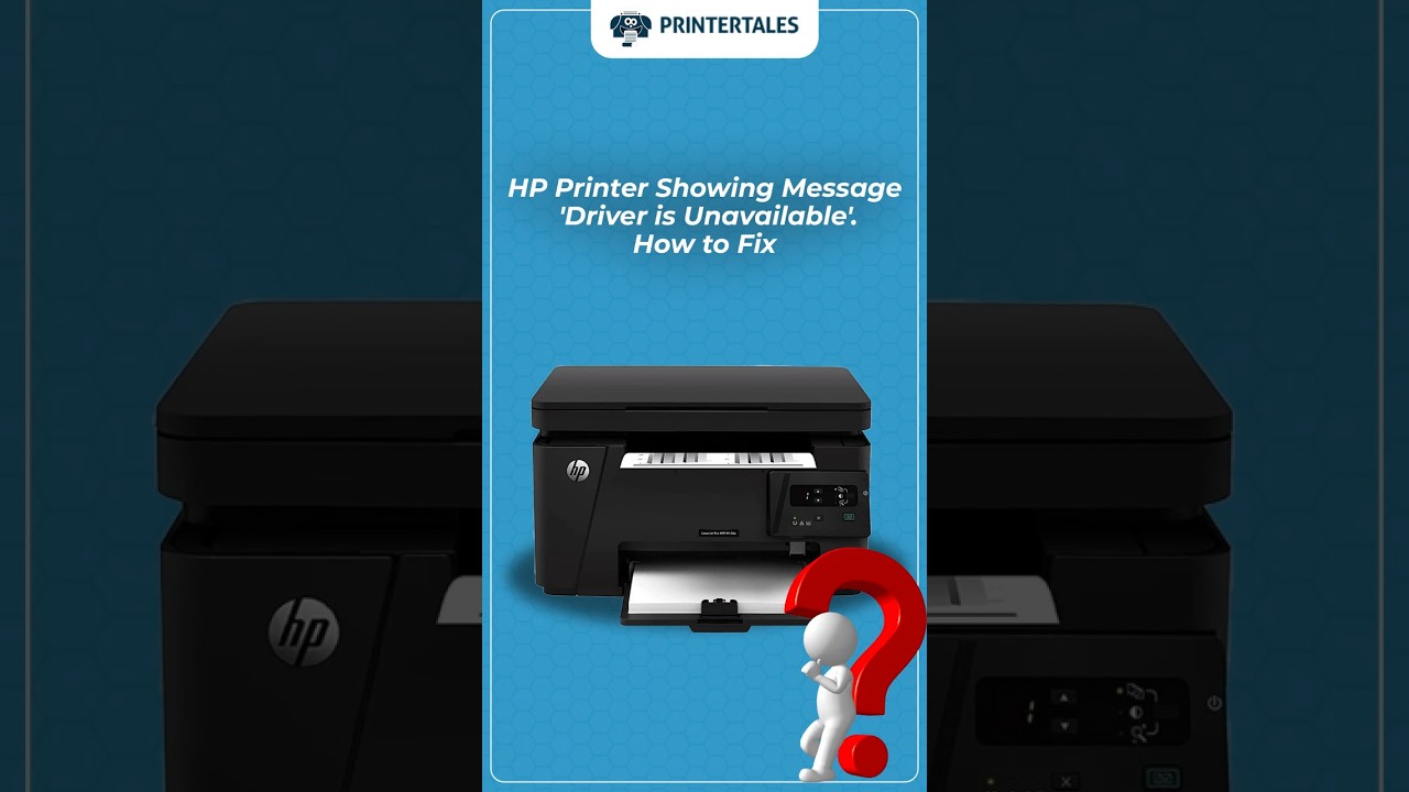 HP printer showing message 'driver is unavailable'. How to fix? #printertales #hp #hpprinter #fix