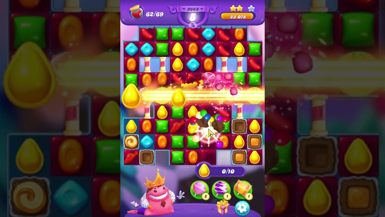 Candy Crush Friends Saga Level 3663 Get 3 Stars, 22 Moves Complete