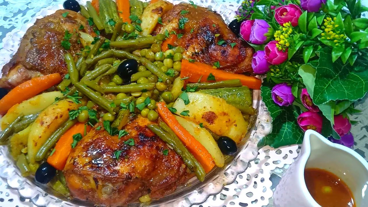 ألذ وأروع دجاج محمر مع خضر صوتي بتتبيلة خرافية ويجي طايب و ذايب زبدة وطعم ينسيك في تاع محلاات