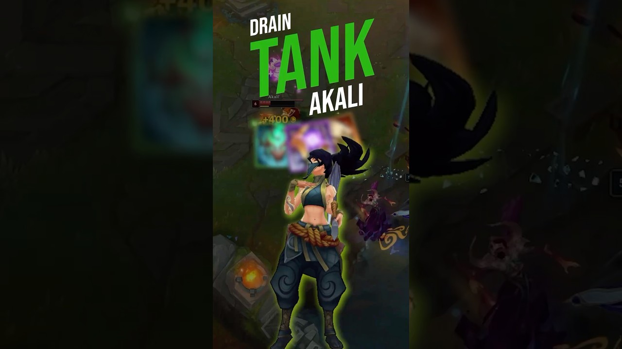 NEW drain tank build for Akali - Do damage and be tanky! #leagueoflegends #lolguides #loltips