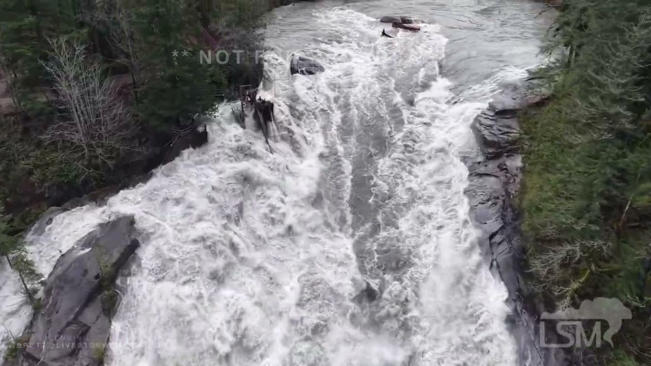 12-17-2025 Lake Stevens-Eagle Falls, WA  - Windstorm Damage - Drone Footage - Flooding River