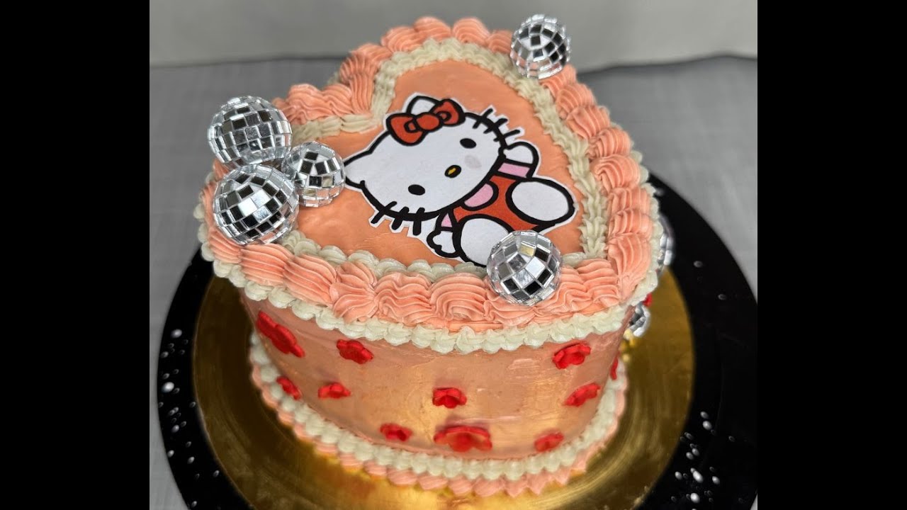 Vintage Hello Kitty Cake | Aesthetic Pink Cake Design | Satisfying Cake Decorating ASMR