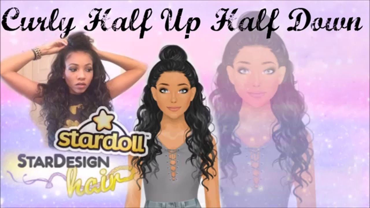 Stardoll Stardesign Hair Tutorial Curly Half Up Half Down