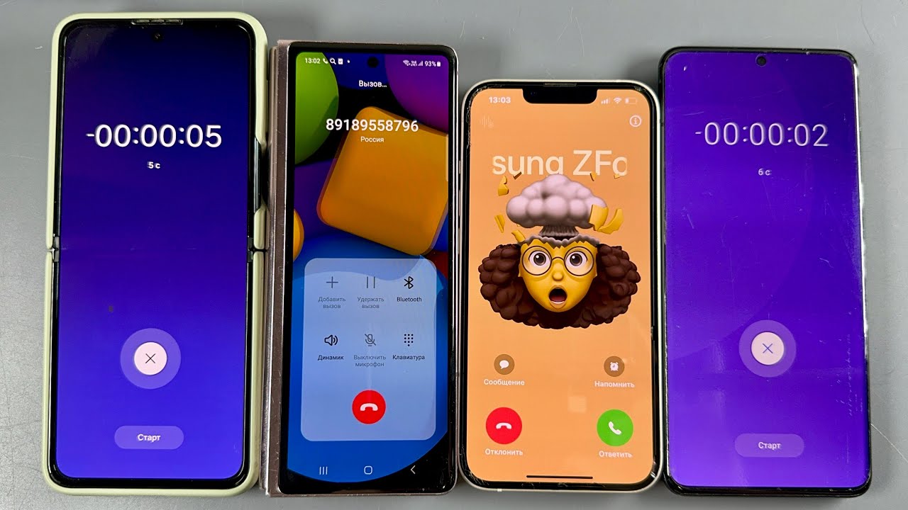 Alarm Clock + Incoming Call IPhone 13 + Samsung Galaxy S20+ and Samsung Galaxy Z Flip5 + Fold3