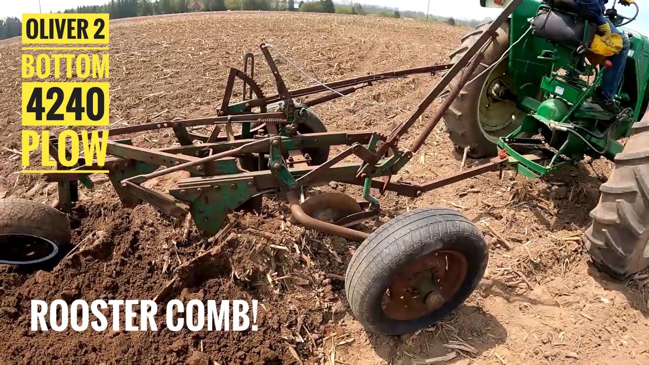 Oliver 770 Plowing With The Oliver 4240 2 Bottom Rooster Comb!