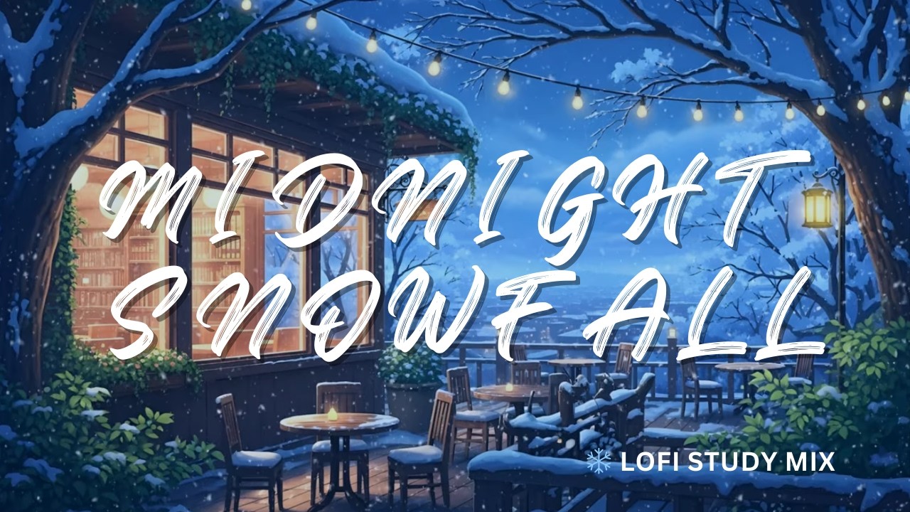 Midnight Snowfall: Cozy Ghibli-Style Cafe in Winter Japan ❄️ [Lofi Study Mix]
