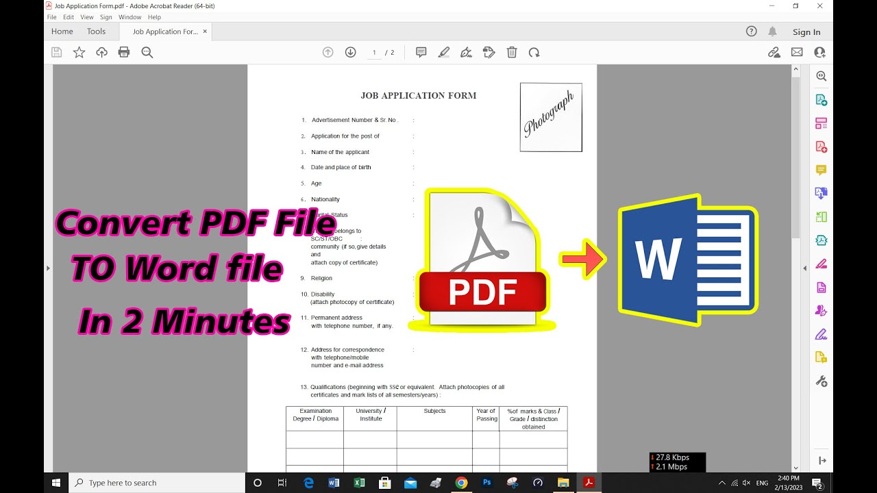 How to Convert PDF file Into Word File
