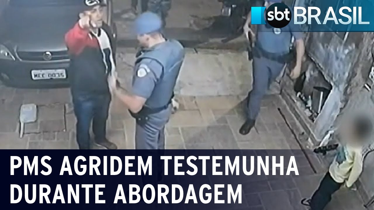 PMs são investigados por agressão a testemunha durante abordagem | SBT Brasil (29/04/23)