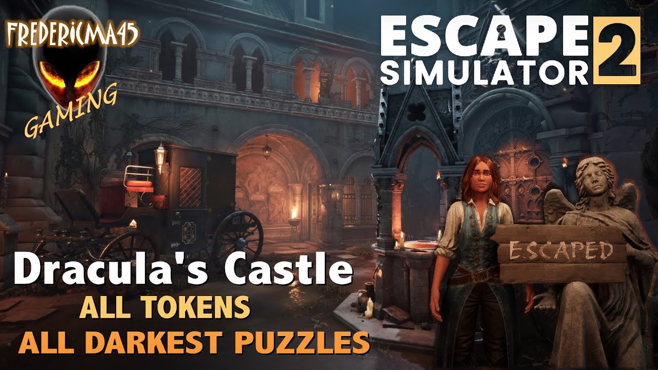 Escape Simulator 2 DRACULA'S CASTLE (4 Rooms) / All Tokens Location + Darkest Puzzles - Achievements