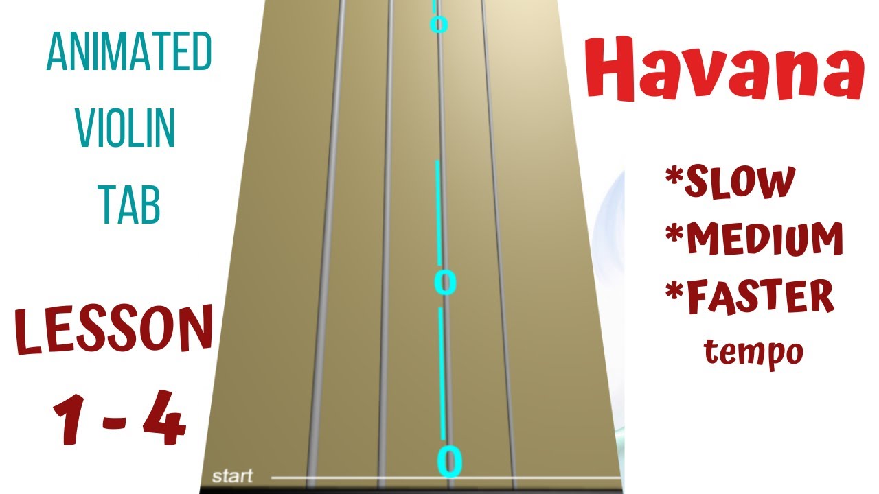 HAVANA 🌴 — LIVE Violin Tutorial | Animated Violin TAB | Lesson 1 | (Slow • Medium • Faster)