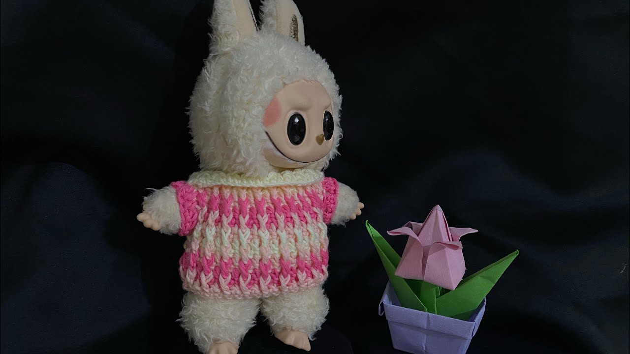 Easy crochet LaBuBu’s T shirt - How to crochet LaBuBu’s clothes - Basic - Step by step - English sub